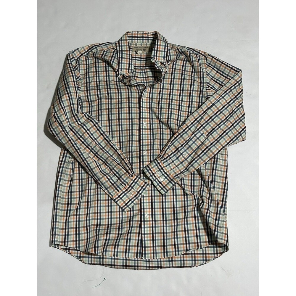 Duluth Trading Co Wrinkle Fighter Long Sleeve Button Down Men’s Large L  Plaid